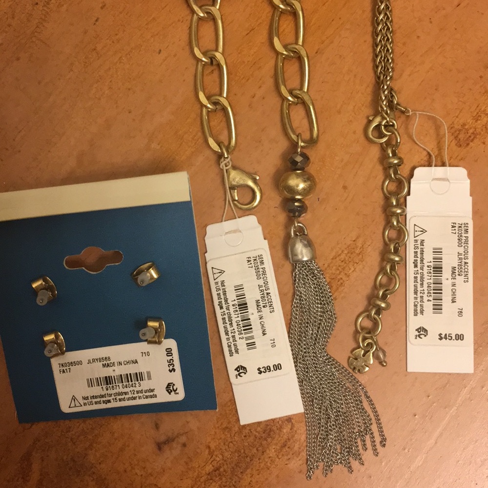 Lucky ☘️Druzy Bundle Necklace Bracelet 2 Earrings - Picture 5 of 7